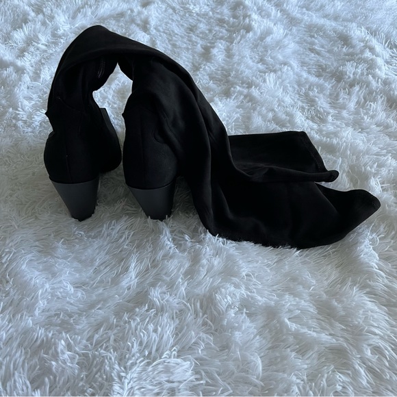 NWT LULUS Kaz Black Suede Pointed-Toe Over-the-Knee Boots - Picture 8 of 10